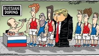 Путин, Тръмп, карикатури