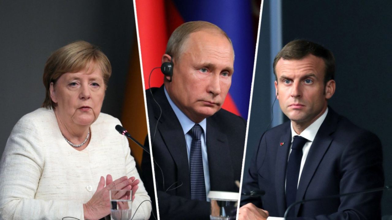 Путин проведе видеоразговор с Меркел и Макрон