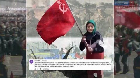 "Старушка и знамя Победы"
