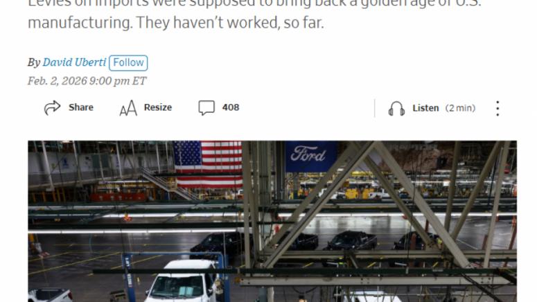 Уолстрийт Джърнъл, Златната ера на американското производство, продължителен спад