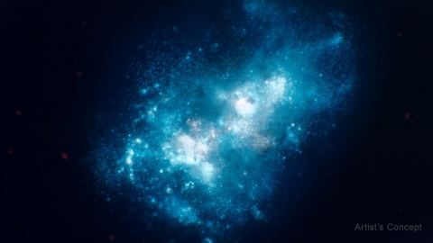 Сигнали за частици от секундата разкриха 4 милиона светлинни години междугалактически прах