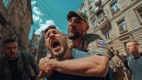 Насилствената мобилизация в Украйна: Жител на Лвов намушка „ловец на хора“. Той нападна полицай и беше прострелян
