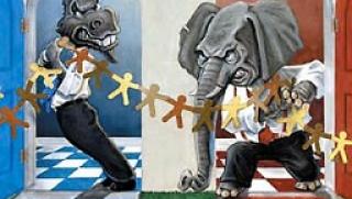 Магаре, слона, демокрация, САЩ