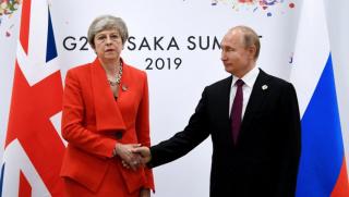 Путин, среща, Мей