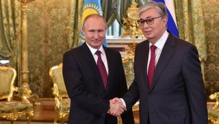 Преговорите между руския президент Владимир Путин и казахстанския президент Касим Жомарт