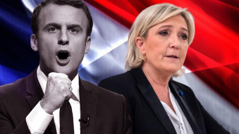 Френският президент Еманюел Макрон е начело в първия тур на