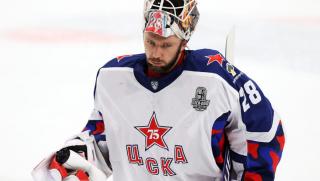 Вратарят на руския национален отбор по хокей Иван Федотов който