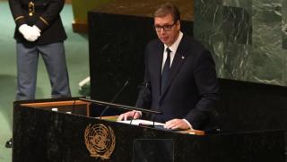 Сръбският президент Александър Вучич говорейки пред Общото събрание на ООН