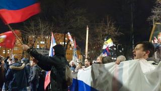Западни медии, истерика, проруски митинги, Белград