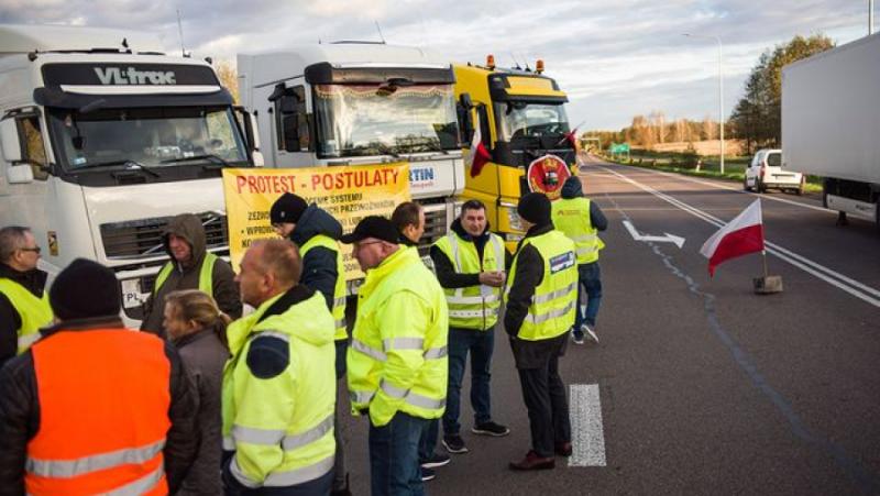 Блокадата на границата на Полша с Украйна заради стачката на