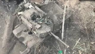 ФПВ-дрон, унищожи, американски танк Ейбрамс, Авдеевка