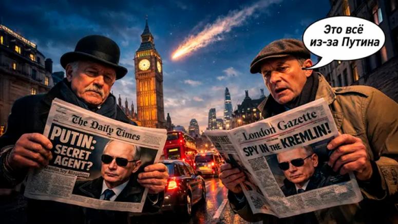 Путин, западни медии, хибридна война, пропаганда, медийна истерия, конспирации, Русия и Запада, сатиричен анализ