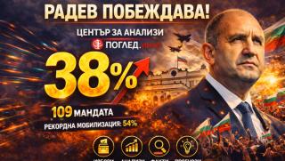 Радев, избори, Маркет Линкс, 38%, 109 мандата, политика, България